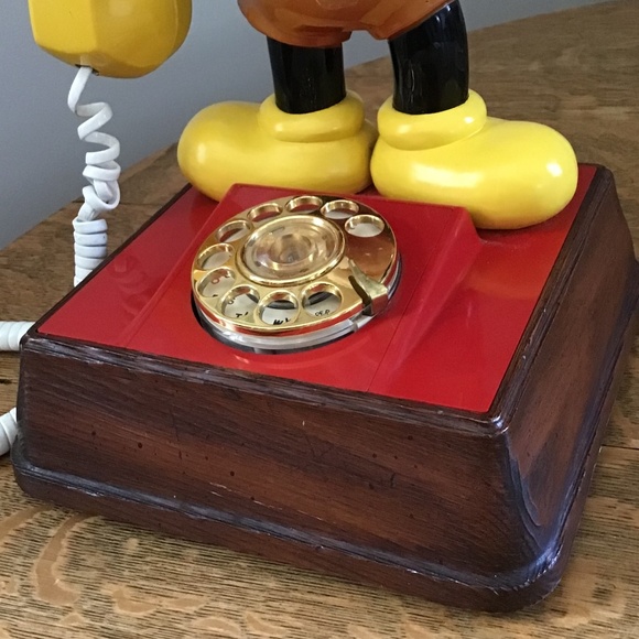 WORKING 1976 Mickey Mouse Vintage Phone Rotary Dial Walt Disney - Picture 9 of 16